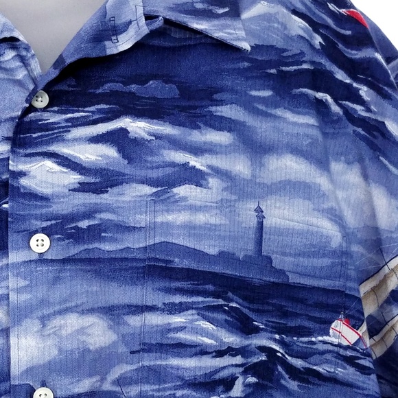 VTG XXL Sailing Nautical Ocean Blue Light House - Picture 4 of 8